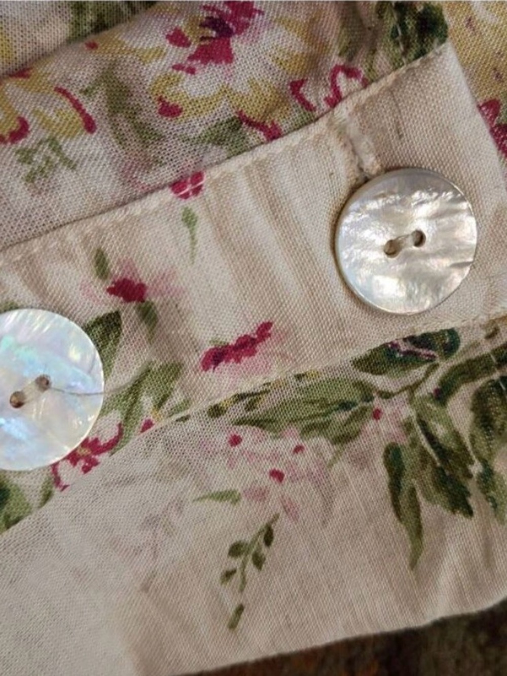 Mable Cream Floral Tie-Shoulder Jumpsuit with Pink and Green Print - Picture 8 of 9
